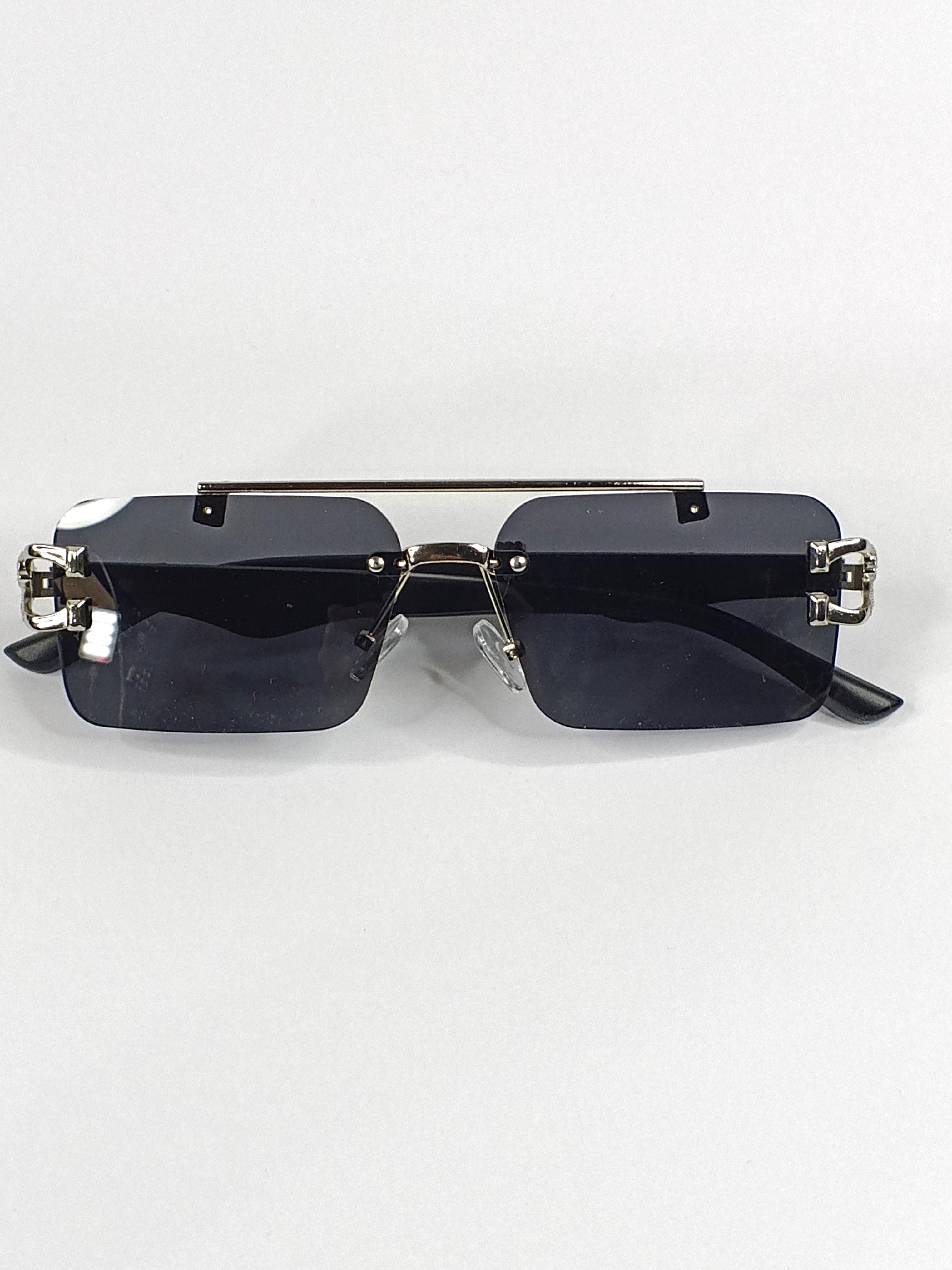 Aureza Regal Edge – Luxury Double Bridge Rimless Sunglasses
