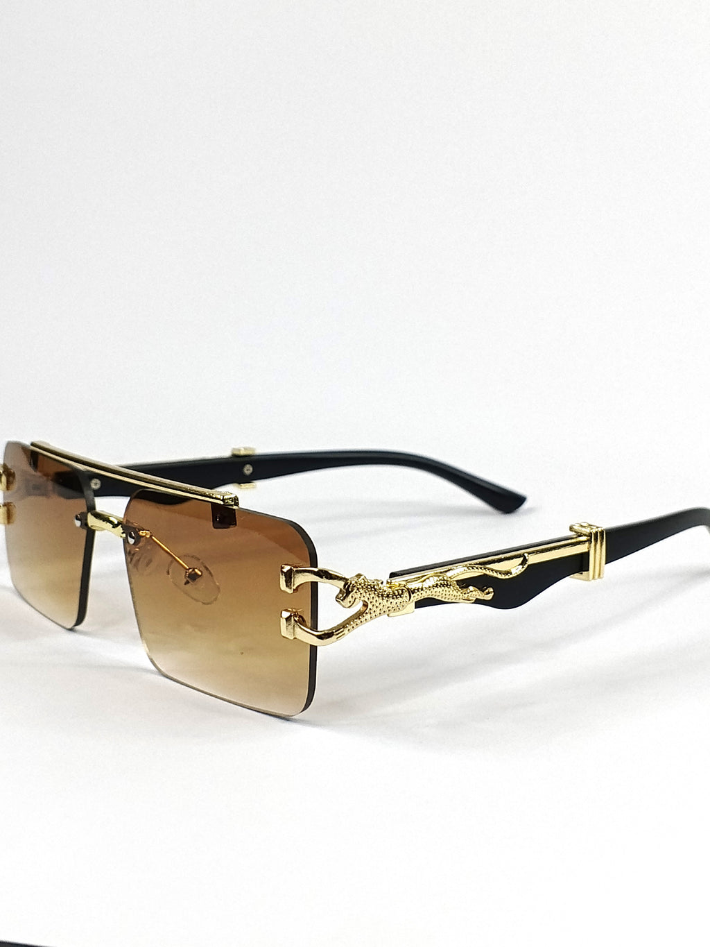 Aureza Regal Edge – Luxury Double Bridge Rimless Sunglasses