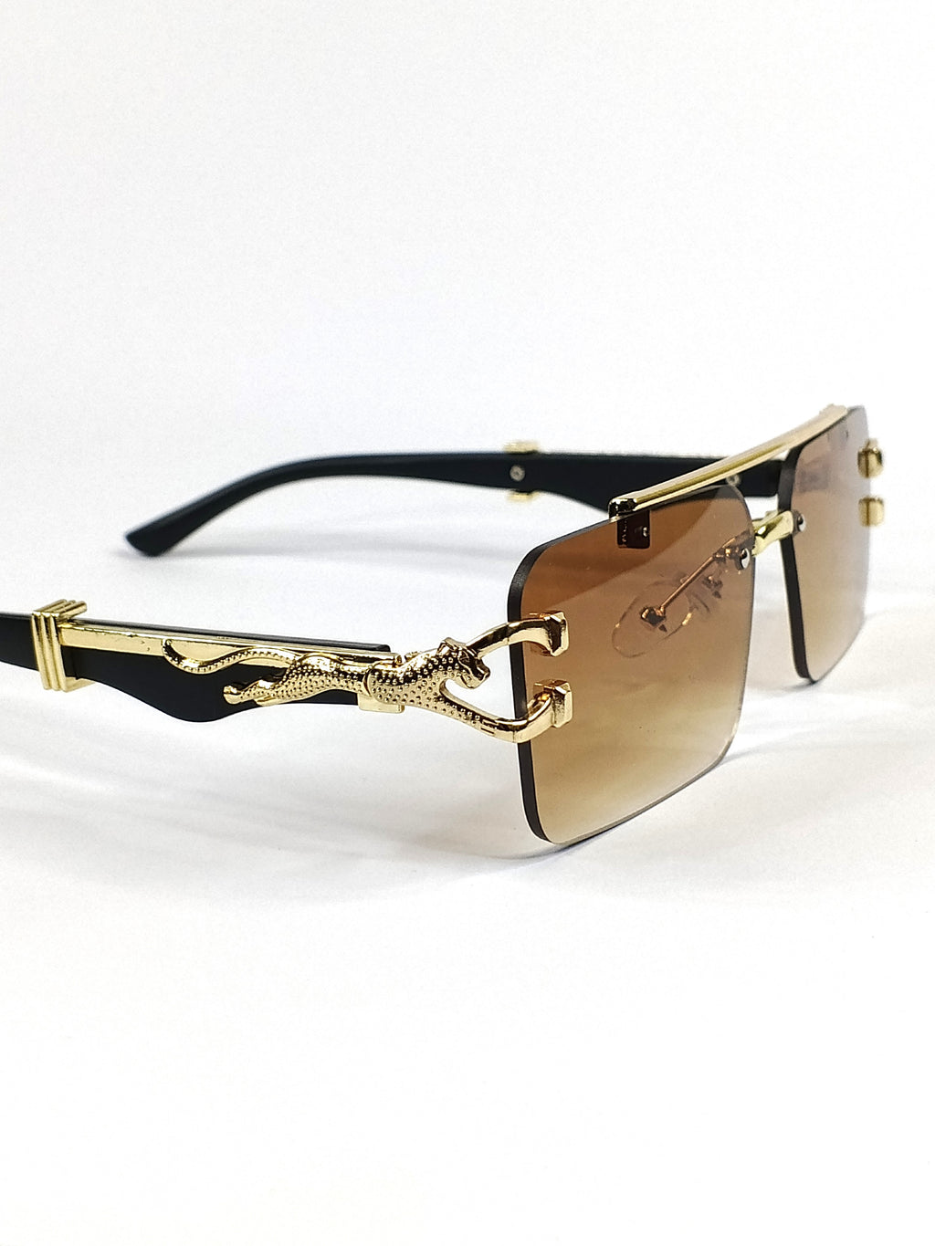 Aureza Regal Edge – Luxury Double Bridge Rimless Sunglasses