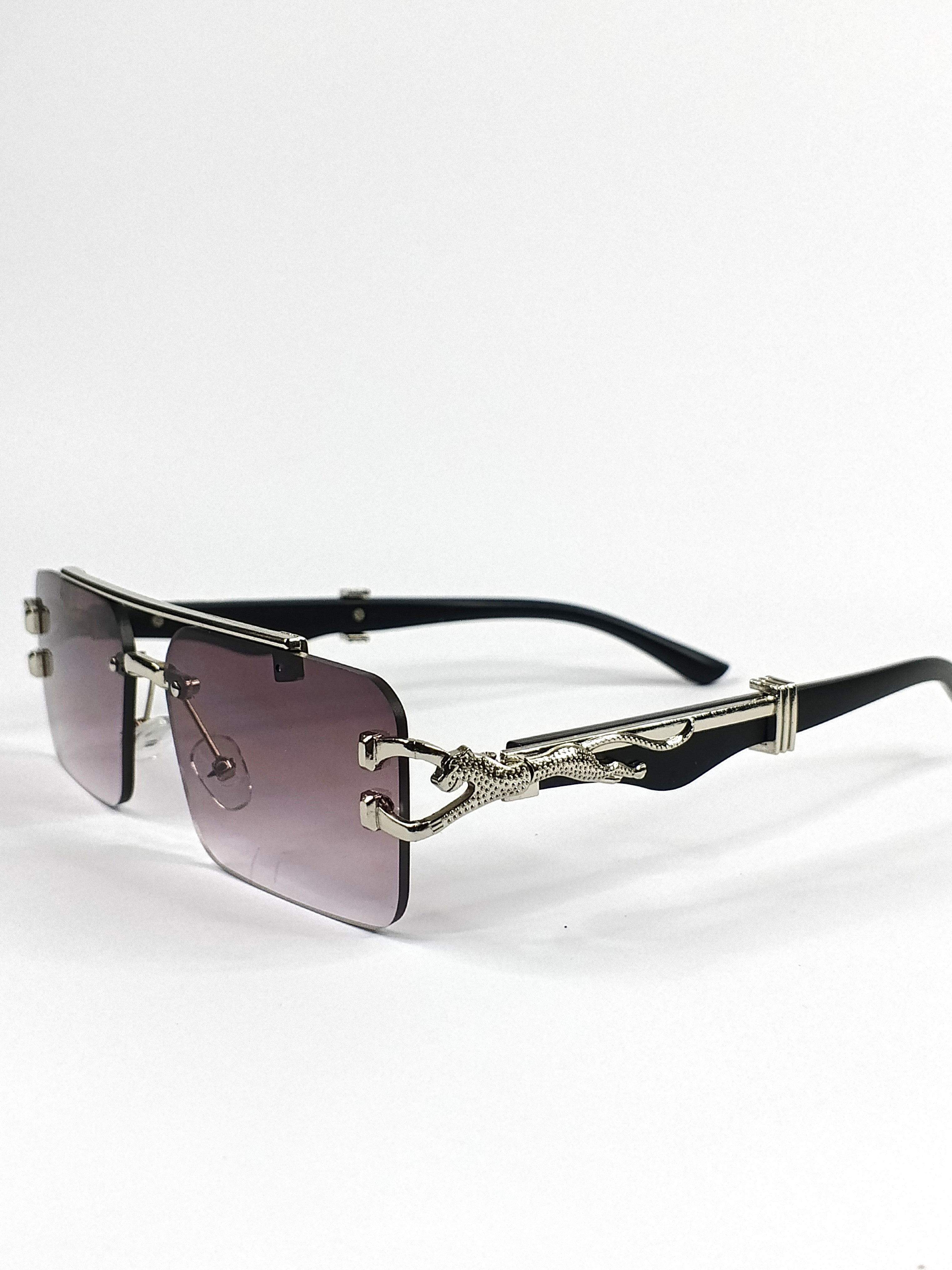 Aureza Regal Edge – Luxury Double Bridge Rimless Sunglasses