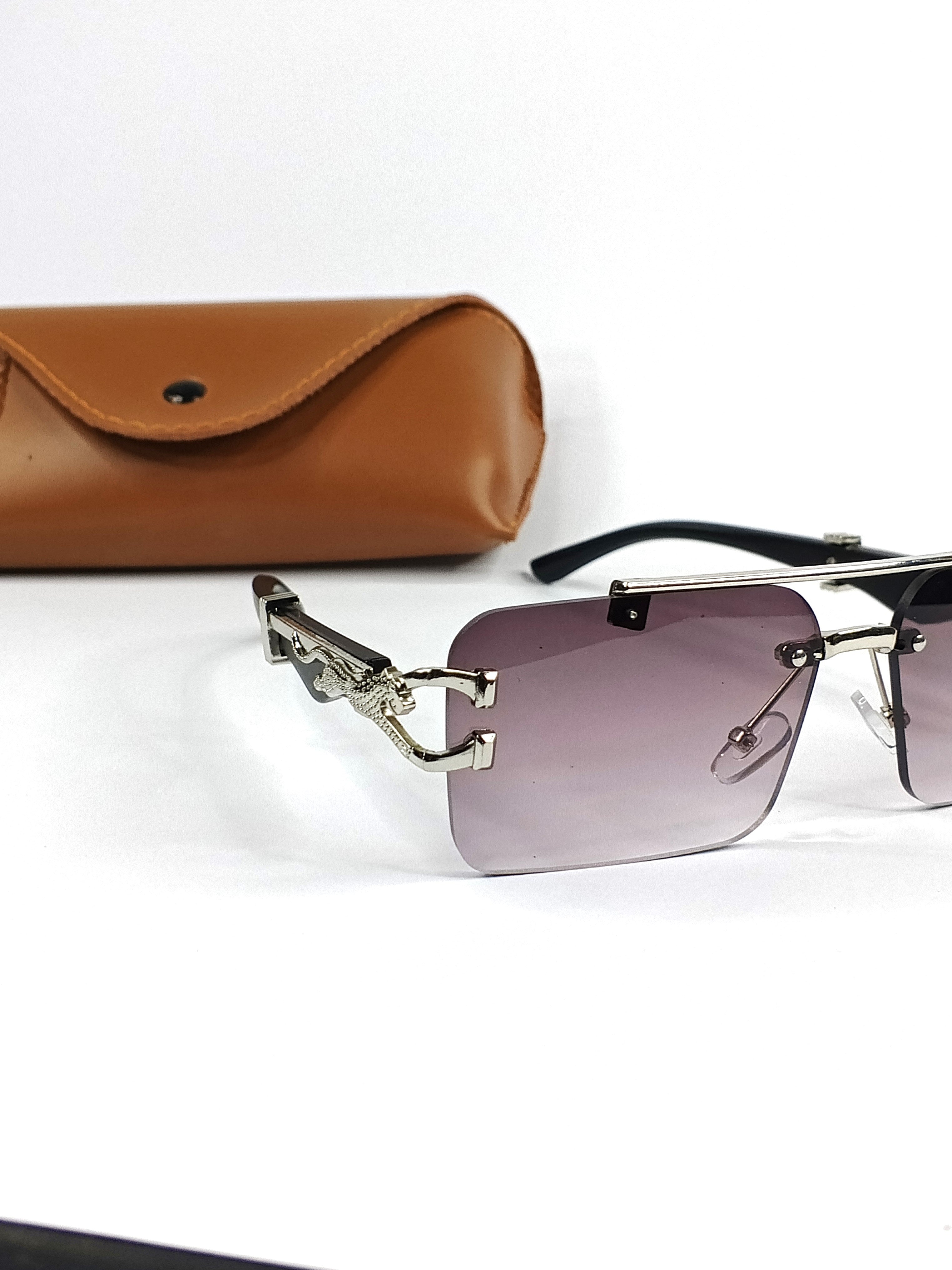 Aureza Regal Edge – Luxury Double Bridge Rimless Sunglasses