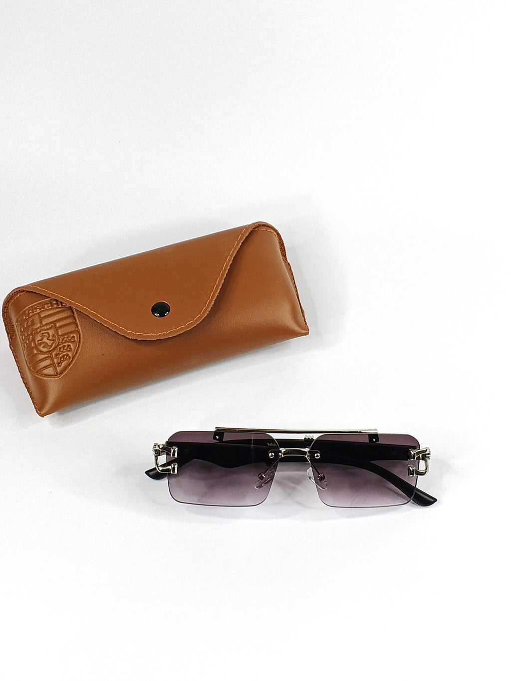 Aureza Regal Edge – Luxury Double Bridge Rimless Sunglasses